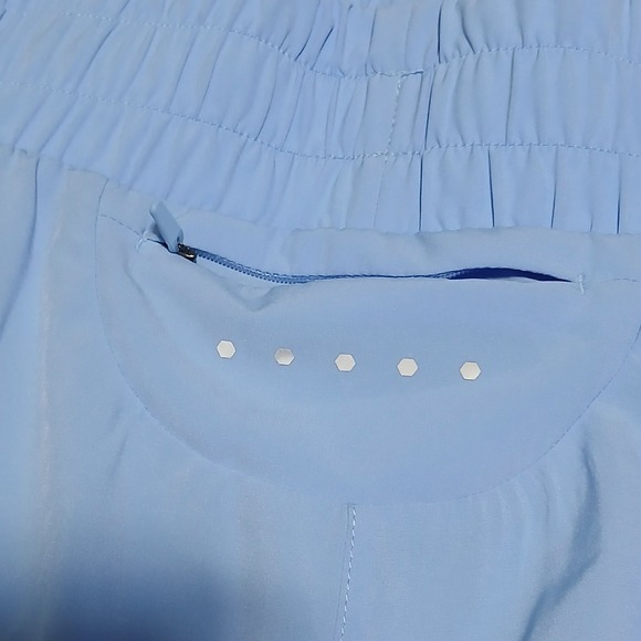 ASICS Womens XL Running Shorts Woven Curved‎ Hem Lined Light Blue - Picture 8 of 9